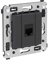 Розетка компьютерная без рамки DKC Avanti 1-м. RJ45 5е черный матовый картинка